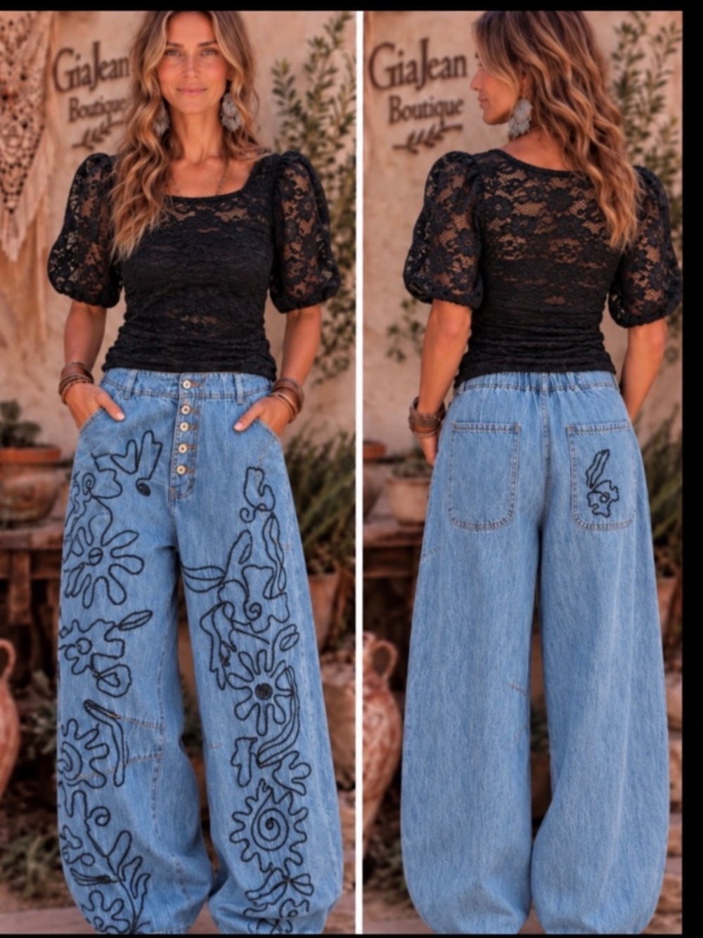 ❤️ POL “ Vegas 3 ” POL Embroidered Twill Jogger with Button Up Detail 69